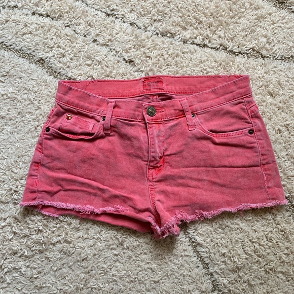 Hudson Jeans Pants - Hudson distressed red denim shorts